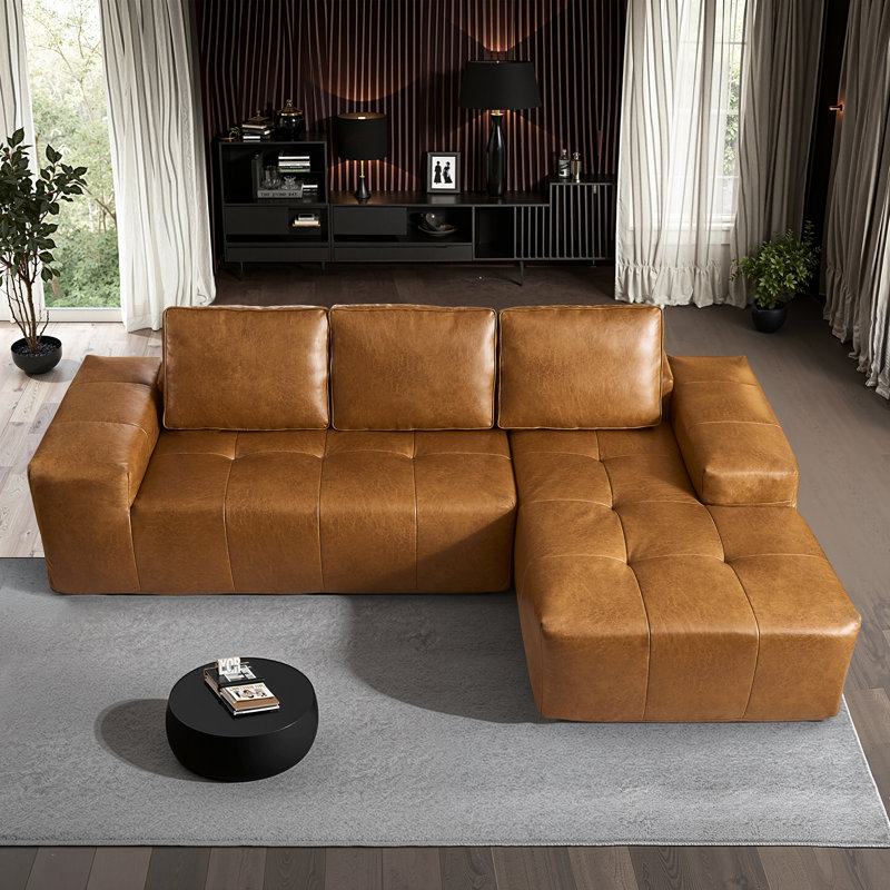 Nathasa 2 - Piece No Assembly Required Upholstered Boneless Sectional, Free Combination Compression Sofa Bed For Living Room, Home Theater