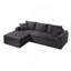 Ensemble de chaise longue à compression complète - Canapé modulaire en velours côtelé avec accoudoirs arqués, base antidérapante, comprend 3 coussins de dossier et 2 coussins décoratifs, canapé de chaise longue droite-1141183910