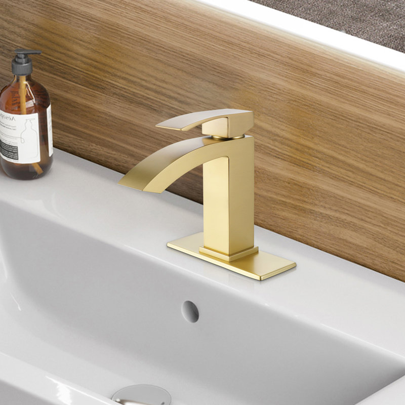 Single-Hole Single-handle Bathroom Faucet, Brushed Gold
