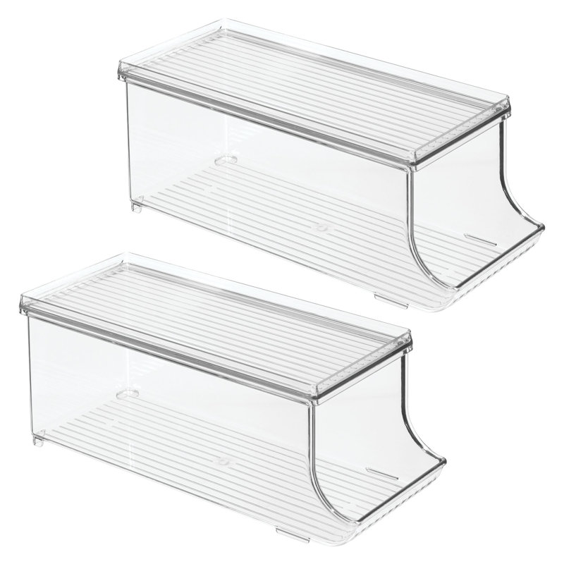 Organisateur de canettes de soda iDesign avec couvercle pour garde-manger ou réfrigérateur - Rangement pour canettes de soda, seltzer, soupe ou nourriture pour animaux