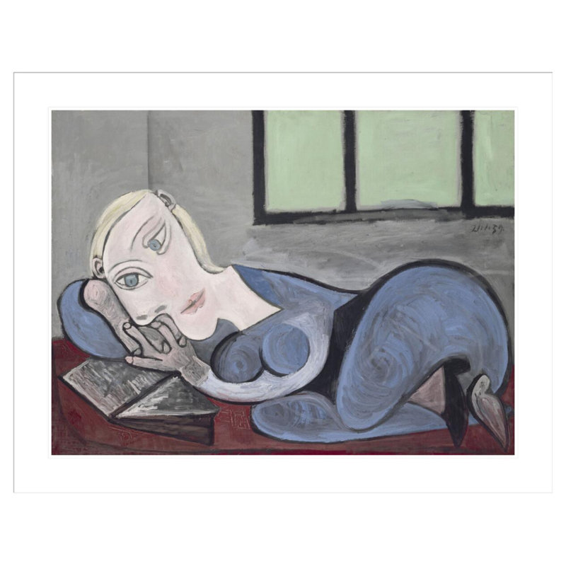 Femme couchee lisant par Pablo Picasso, H 32,8 po x l 41,5 po