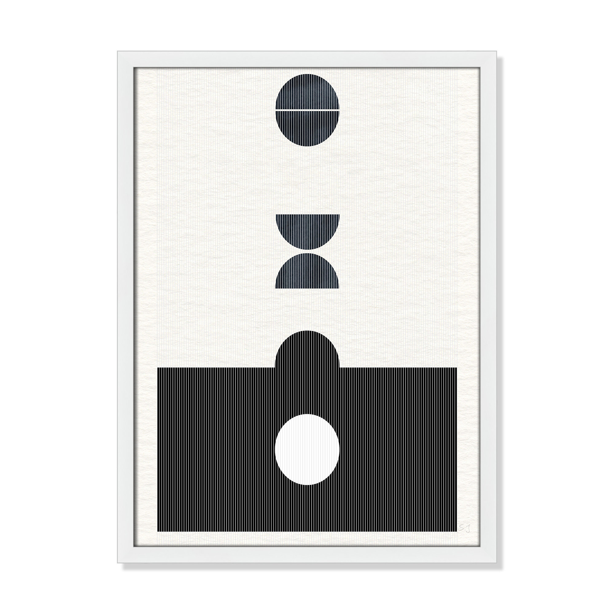 Eclipse I by Susan Jill, Satin White Framed, 23" H x 17" W x 0.75" D