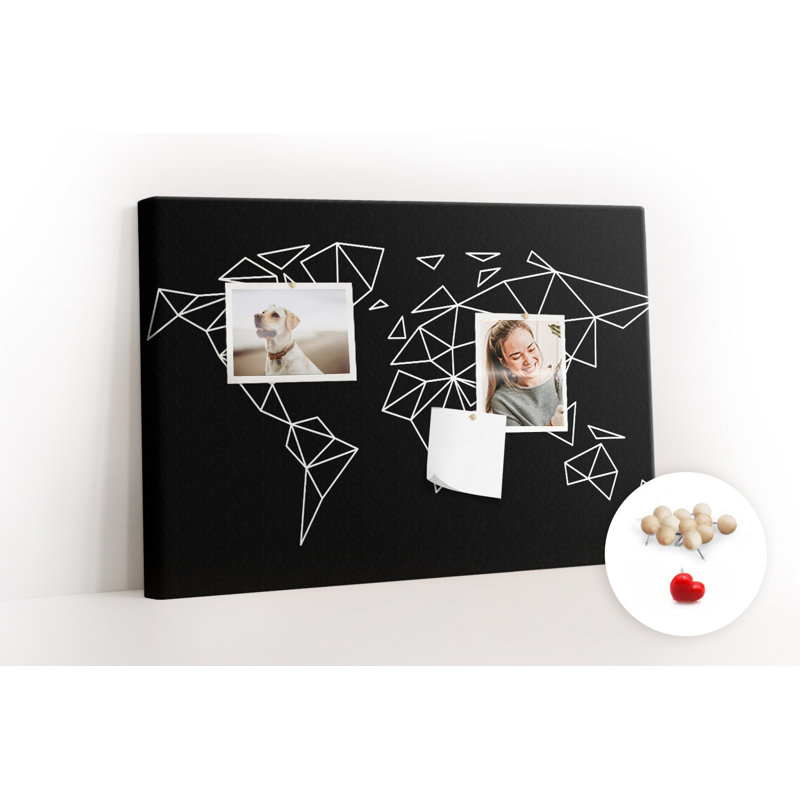 Wall Mounted bulletin board print decorative wall pin board for wall home office corkboard Modern contour map