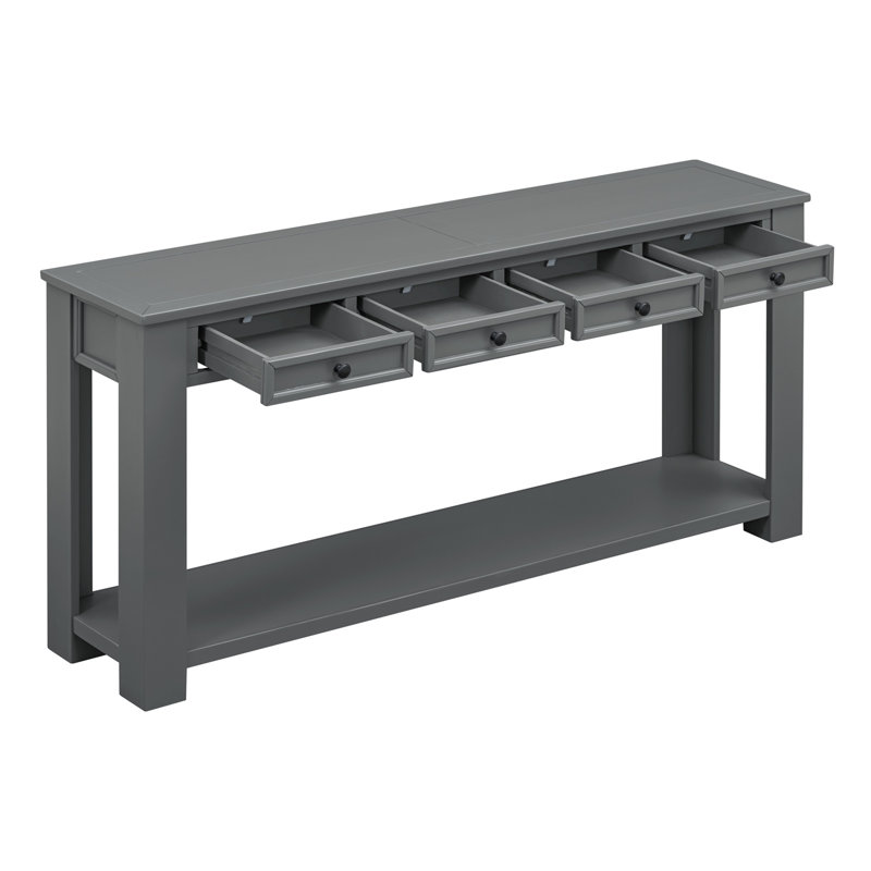 Console en bois massif 63 po Teshayla, Gris