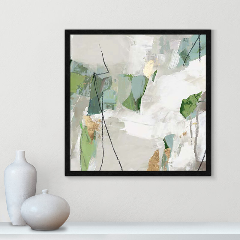 «Enchanted Emerald I» par Tom Reeves, Cadre noir mince, H 23,5 po x l 23,5 po x P 1,25 po