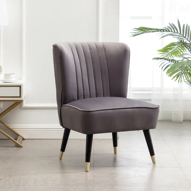 Fauteuil d'appoint rembourré en velours de style contemporain