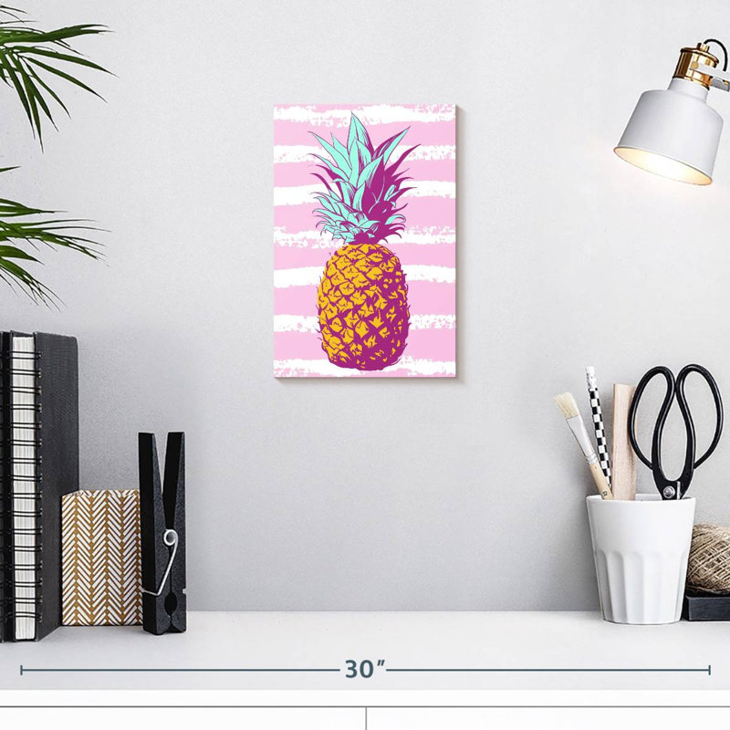 Yarlin Pastel Stripes Pineapple, 12" H x 8" W
