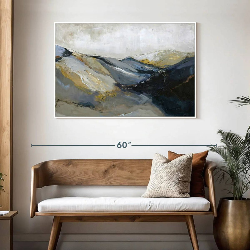 Out Line II, 46 po x 31 po, Cadre flottant blanc