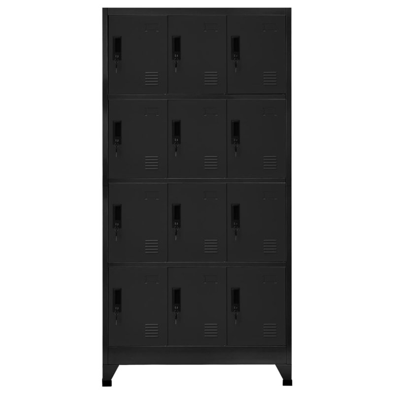 Vroman Metal 4 - Tier 90cm with Key, Black