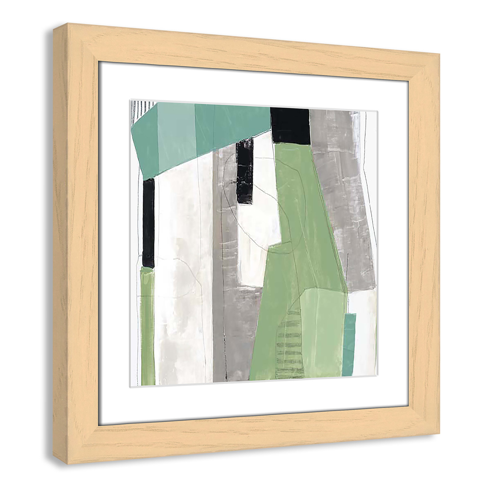 Evergreen Essence I Print, 18.5" H x 18.5" W x 1.25" D, Natural Cube Framed