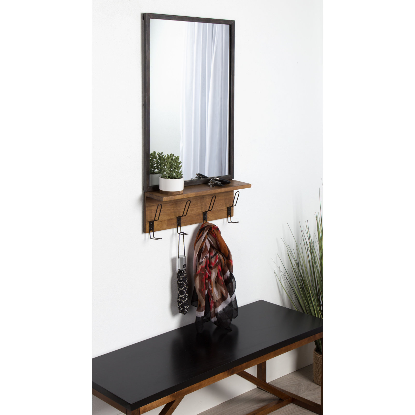Ilona 36" Accent Mirror, Brown, 36.75" x 20"