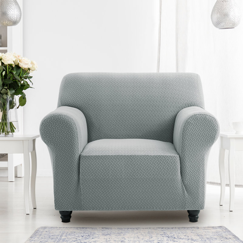 Durable Spandex Stretch Sofa Cover - Jacquard Pattern Sofa Slipcover & Furniture Protector, 179cm H x 165cm W - (1 Seater)