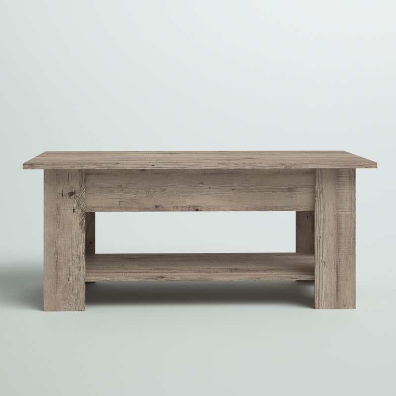 Ajeem Rectangular Lift Top Coffee Table with Storage, 19.5" H x 47.5" L x 23.5" W, Rustic Brown