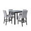 Ensemble de salle à manger 5 pièces à hauteur de comptoir avec table carrée et tabourets avec repose-pieds et 4 chaises rembourrées à haut dossier