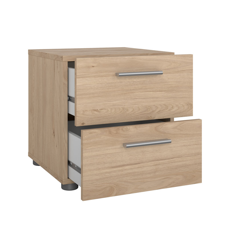 Gianna 15.75"W 2-Drawer Nightstand, Jackson Hickory