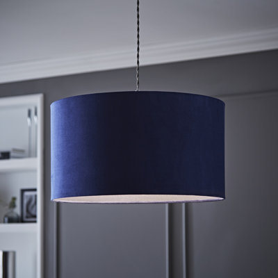 20cm H Velvet Drum Pendant Shade ( Screw On )