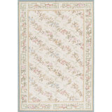 Hand-Knotted High-Quality Gray, Green, and Pink Area Rug