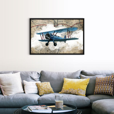 Biplane 1-impression d’art graphique sur toile