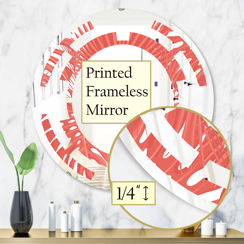 Miroir mural Space Coastal, 23,6 po x 23,6 po, Feuillage tropical I