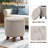 Storage Ottoman With Padded Seat, Modern Cotton-Linen Footrest, Round Stool For Living Room Bedroom-802350580