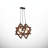 Adjustable Height Wooden Frame 2-Light Geometric Chandelier