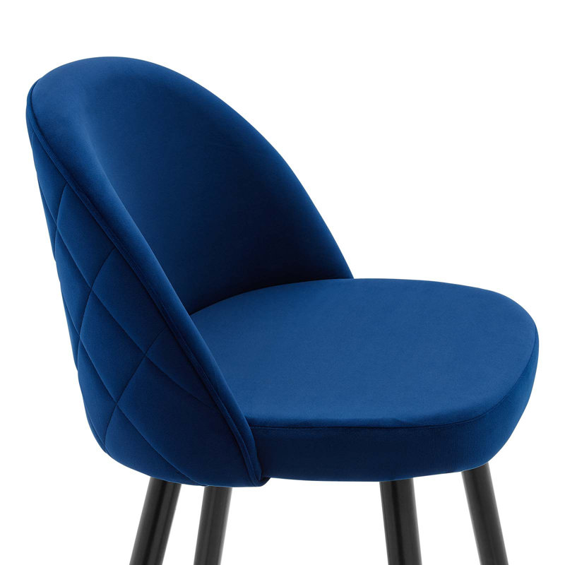 Cordial Bar Stools - Set of 2, Navy Velvet, Counter Stool (25" Seat Height)