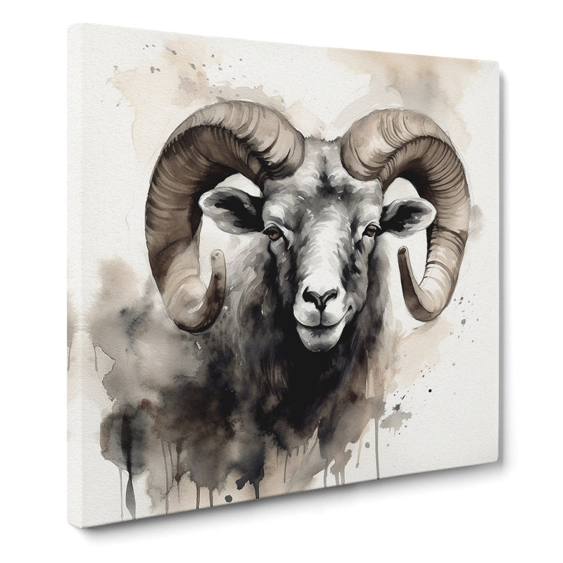 Ram Sheep Ink Wash - No Frame Print