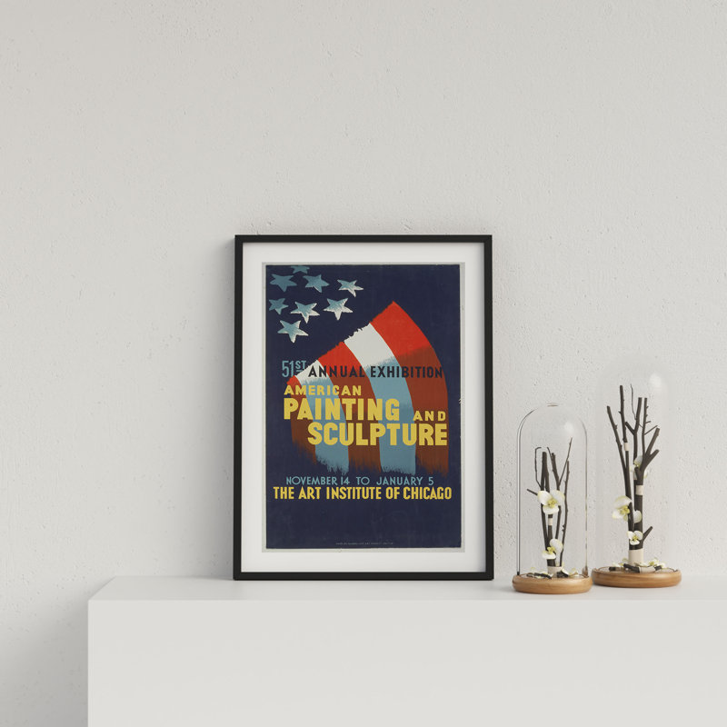 Vintage Poster American And Sculpture by Vouvart - Single Picture Frame Print