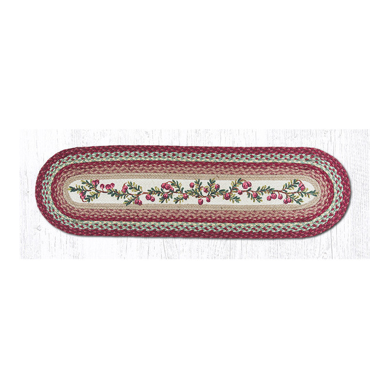 Earth Rugs Cranberries Oval Patch Runner, 13"x48"