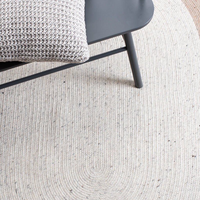 Tapis géométrique tissé à la main 0,6 po en laine Coley, Rond 5 pi