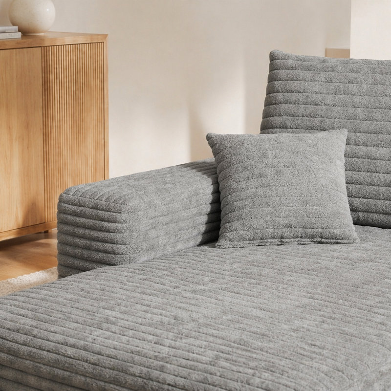 Y165-L-SLEEPER-GREY canapé-lit gauche gris, L 68,9 po, Gris