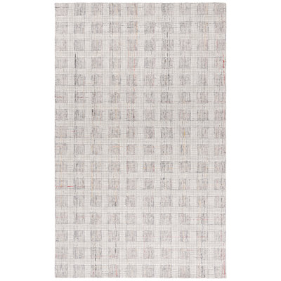 Ebony Hand Tufted Wool Pile Plaid Rug