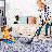 MAVAL Blue Washable Rug 2'6'' X 10' Runner Rug (Blue, 2'6'' X 10')-1946934640