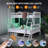 White Twin Over Full Size Bunk Bed With Guardrail, LED Light, Charging Station