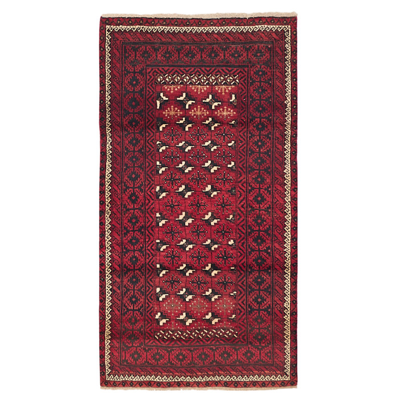Tapis rouge Teimani 3 pi 8 po x 6 pi 10 po