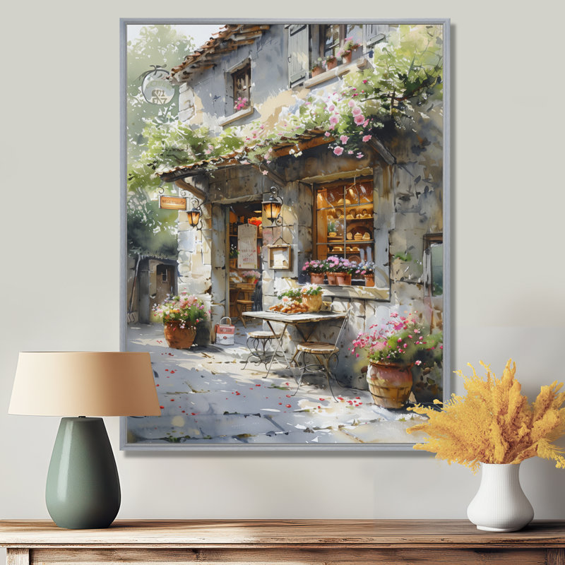 Impression d'art mural blanc - Boutiques et magasins, Toile argentée avec cadre flottant, H 44 po x l 34 po x P 1,5 po