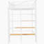 Lit mezzanine simple en métal avec tablette supérieure et échelle de rangement latérale-1355528848