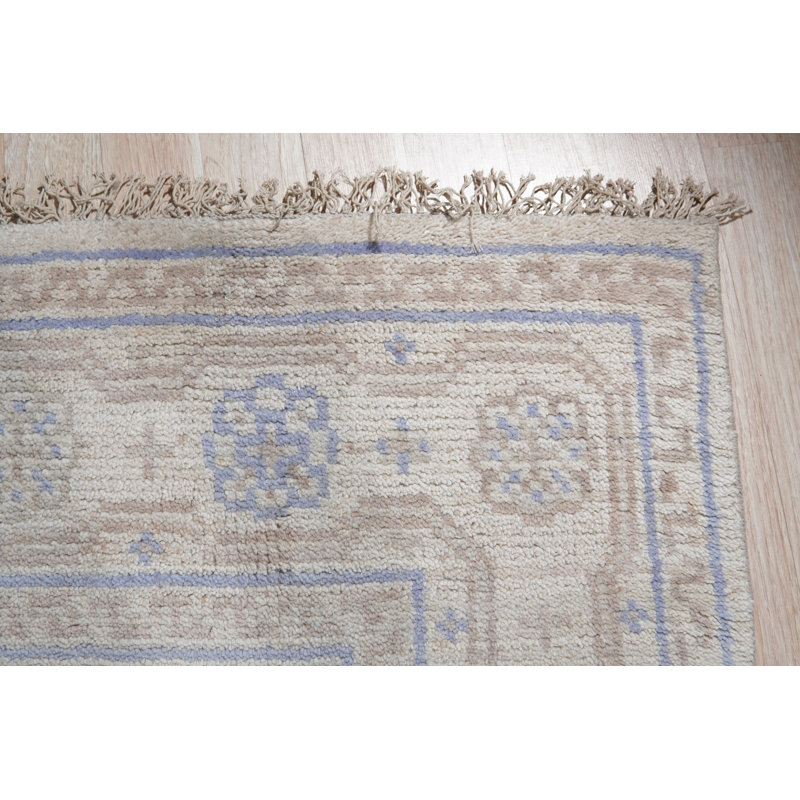 Tapis en laine noué à la main polyvalent beige Isla, Rectangle 8 pi x 10 pi