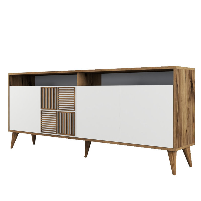 Console 70,9 po Lusio, Noyer / Blanc