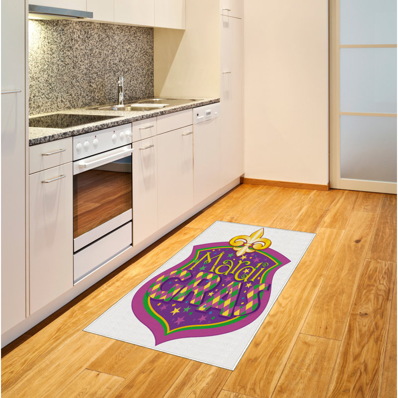 Mardi Gras High Density Long Fiber Poly Threads Decorative Area Rug Carpet, Rectangle 2'7" x 5'