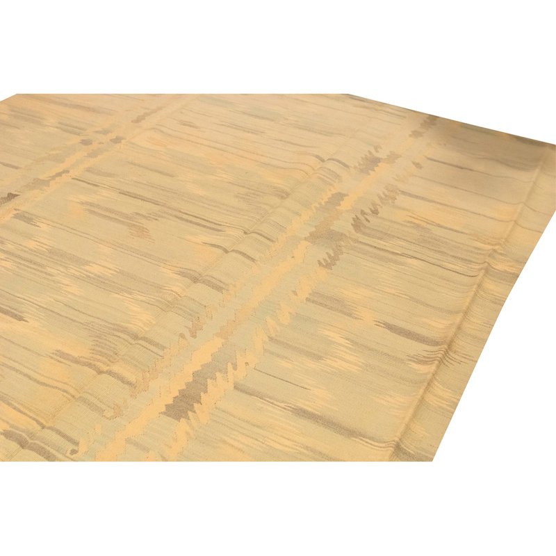 Tapis rectangulaire en laine à tissage plat