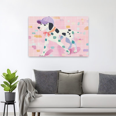 Stylish Dalmatian Dog Colorful Contemporary Modern Dog Portrait Wall Art Print