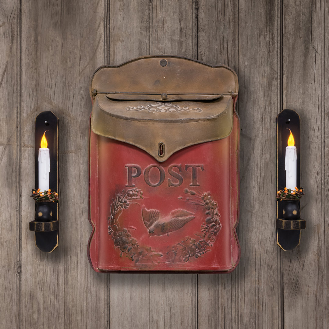 Galvanized Metal Post Box Wall Mounted Mailbox CWI Gifts Mailbox 