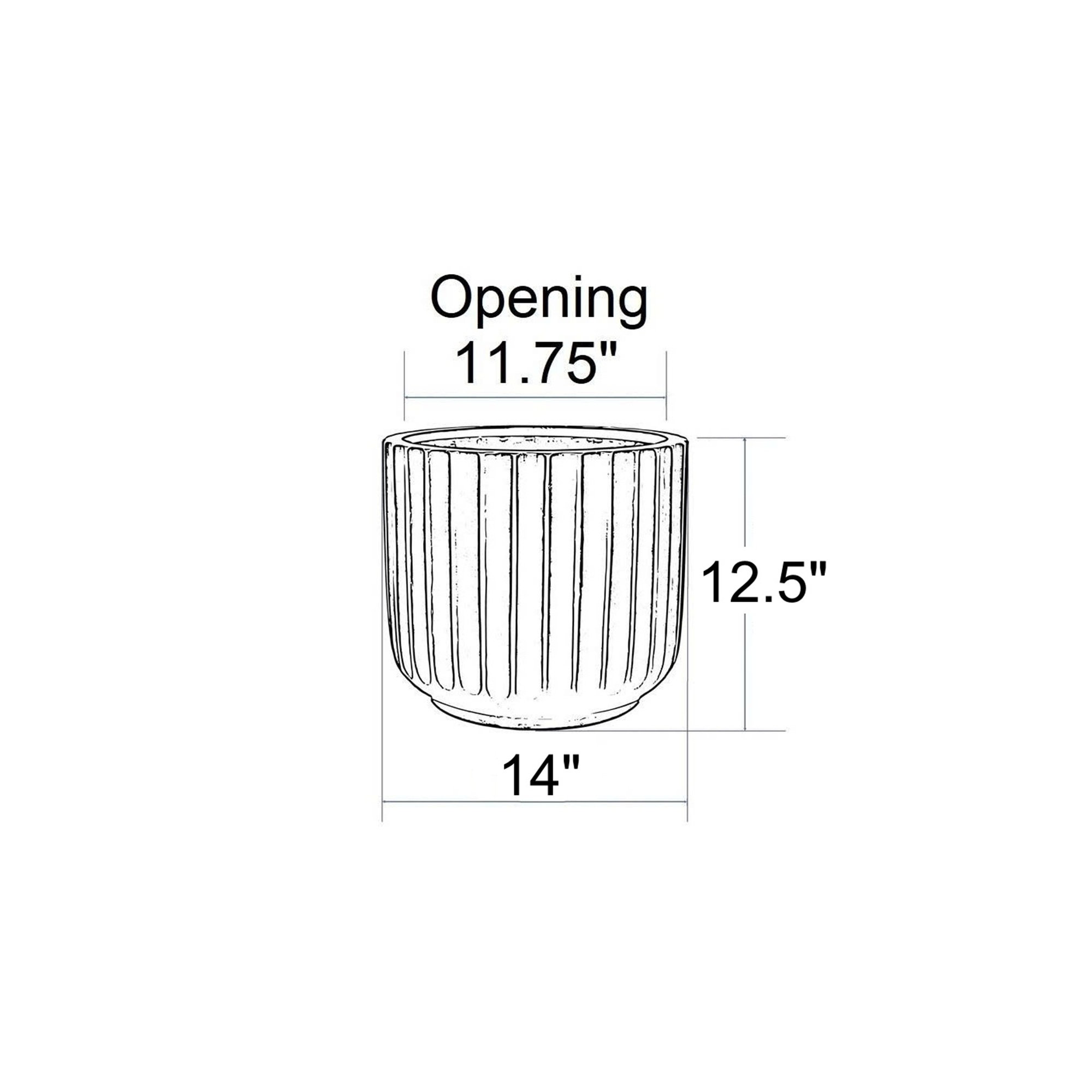 Allenville Fiberstone Planter, 12.5" H x 14" W x 14" D, Tan