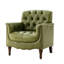 Fauteuil en cuir véritable capitonné Annja-121845630