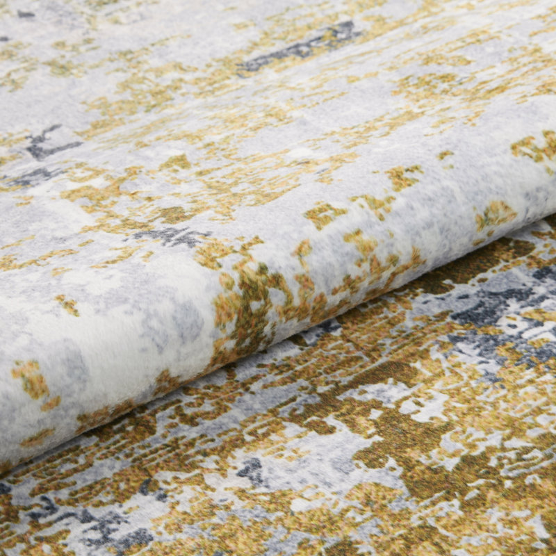 Lux Abstract Ultra soft Stain Guarded Gold Area Rug, Rectangle 120 x 180cm
