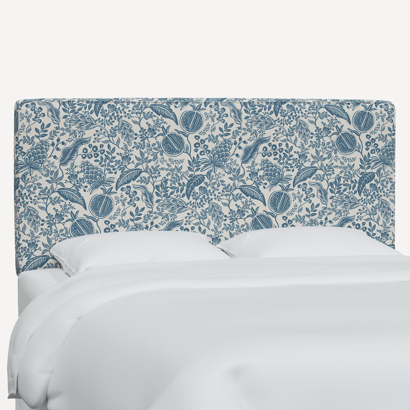 Elly Headboard, California King, Rpc Pomegranate Blue Linen