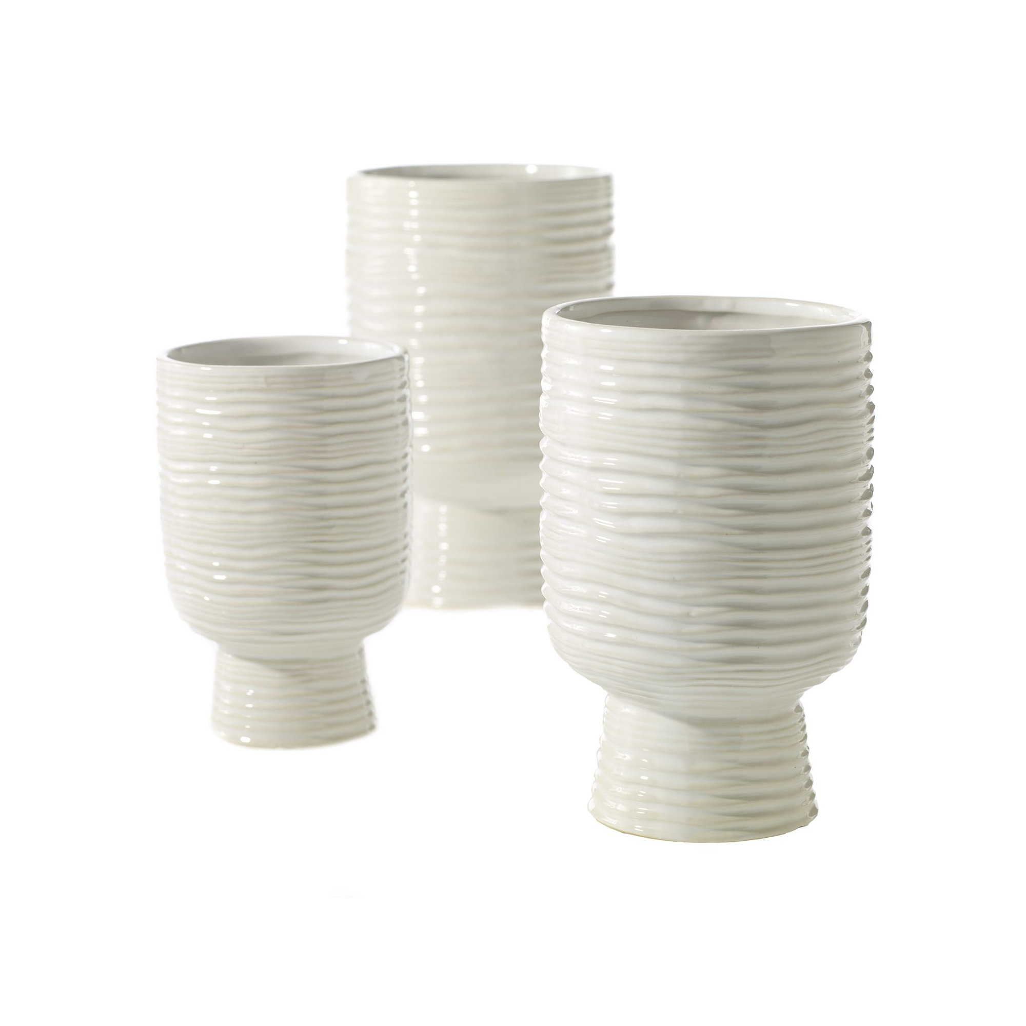 Canella Handmade Ceramic Table Vase, 7.7" H x 5" W x 5" D