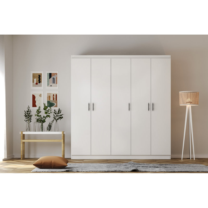 Berend 5 Door Manufactured Wood Wardrobe