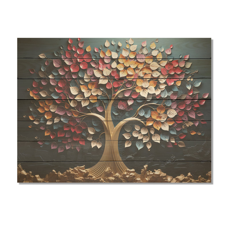 Orchidée rose et bleue, branches d'arbre III - impression sur bois, H 34 po x l 44 po x P 0,78 po